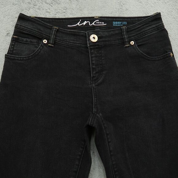 INC International Concepts Jeans Women's 4 Black Low-Rise Skinny 31.5" Inseam - Picture 11 of 16